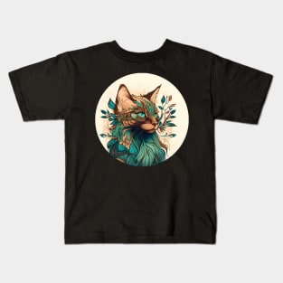 Beautiful Cat Boho - Love Cats Kids T-Shirt